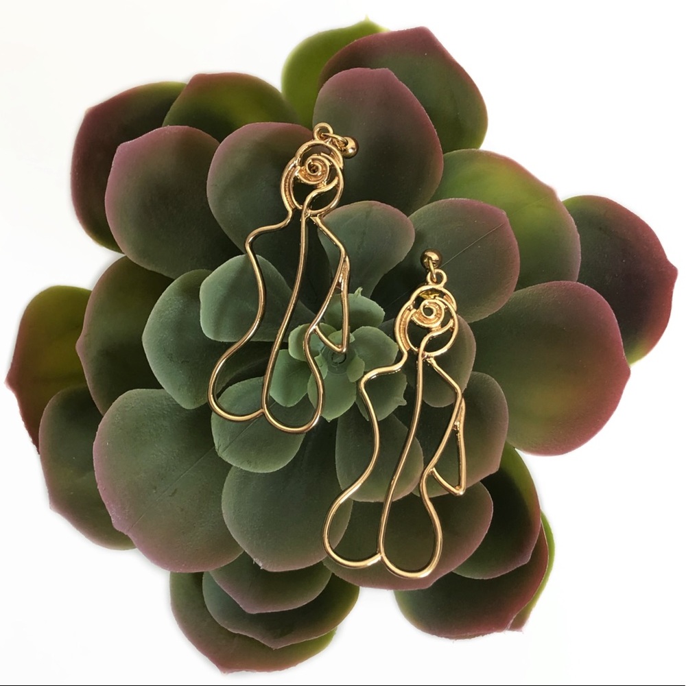 3/$15 New! Female Form Naked Lady Earrings Gold Tone
